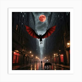 Bat In The City Art Print