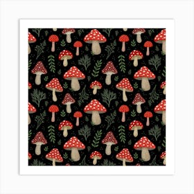 Amanita Mushrooms Art Print