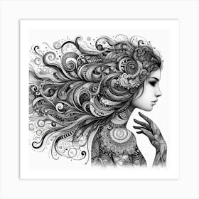 A portrat of woman 3 Art Print