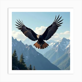 A Majestic Andean Condor Soaring Above The Mountains 3 Art Print