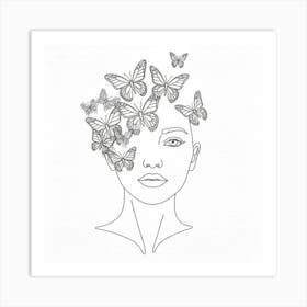 Butterfly Head Art Print