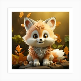 Fox In Autumn 2 Art Print