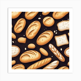 Bread Seamless Pattern Art Print