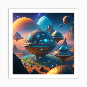 Spaceships And Planets Art Print