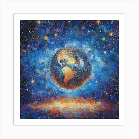 Earth In Space Canvas Print Art Art Print