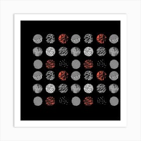 Black And White Circles Black And Multicolored Polka Dot Artwork Digital Art Art Print