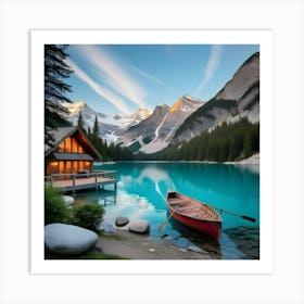 Cabin On A Lake Poster