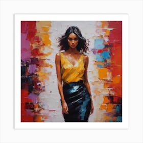 Woman In A Yellow Dress Art Print