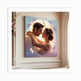 Couple Kissing On Canvas 1 Art Print