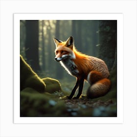 Red Fox In The Forest 59 Art Print