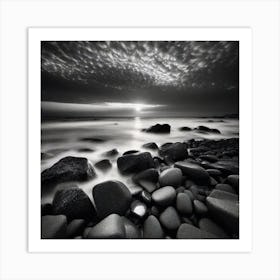 Black And White Seascape 10 Art Print