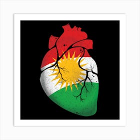 Kurdistan Heart Flag Art Print