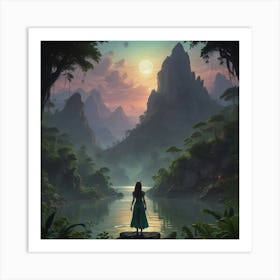 Girl In The Forest 1 Art Print