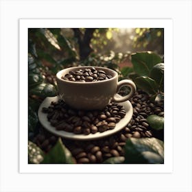 Coffee Cup In The Forest 4 Art Print