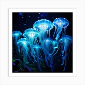 Jellyfish In The Ocean art print Art Print