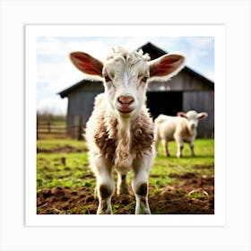 Baby Goat On A Farm Art Print