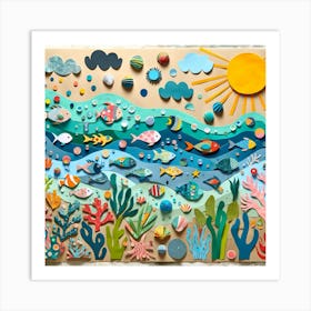 Ocean Collage Art Print