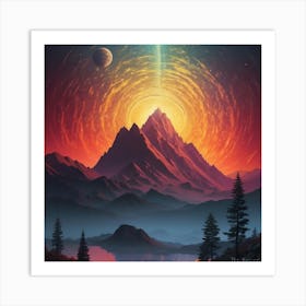 Sunrise In The Mountains Art Print