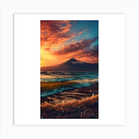 Sunset On The Beach Art Print