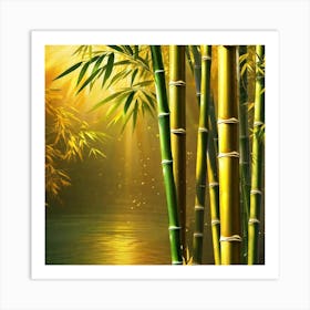 Bamboo Trees In The Water Art Print
