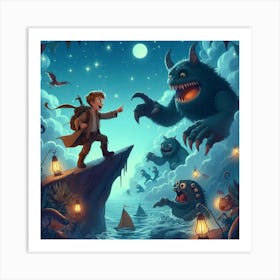 Monsters In The Night 1 Art Print