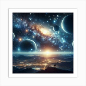 Space Background - Space Stock Videos & Royalty-Free Footage Art Print