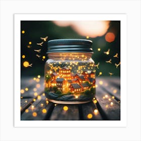 Fairy Lights In A Jar 1 Art Print