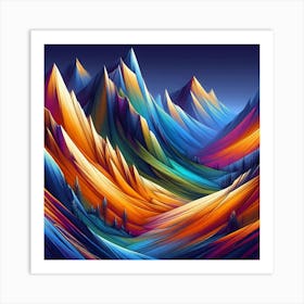 Abstract Mountain Landscape Art Print