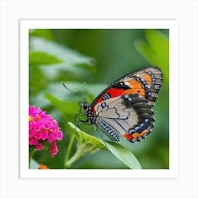 Butterfly On A Flower 5 Art Print