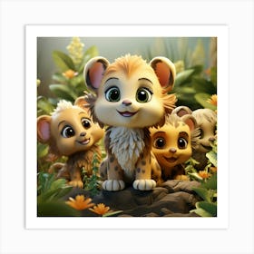 Lion Cubs Art Print