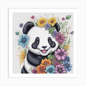 Cute Panda luck Art Print