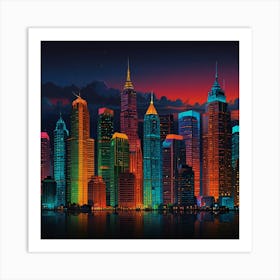 New York City At Night 1 Art Print