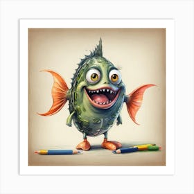 Cartoon Fish Art Print