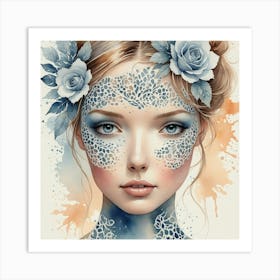 Blue Roses Art Print