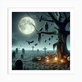 Halloween Graveyard 4 Art Print