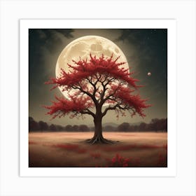 Full Moon Tree 2 Art Print