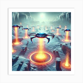 A Futuristic Sci Fi Depiction Of Phoenix Drones Heatwave Pulse Art Print