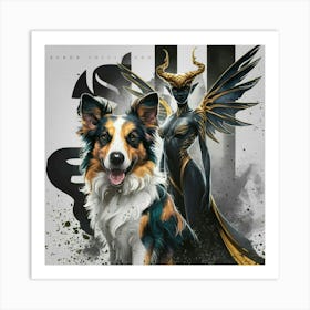 Dog And An Angel Art Print