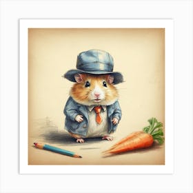 Hamster In A Suit 7 Art Print