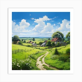 Idyllic Country Lane In The Summer Art Print