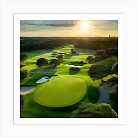 Golf Course At Sunset 6 Art Print