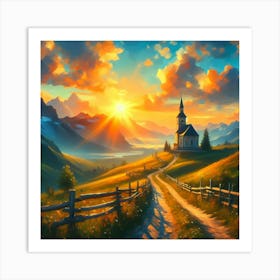 Sunset In The Mountains 29 Art Print