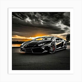 Sunset Lamborghini 14 Art Print