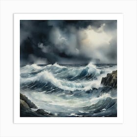 Stormy Sea art print Art Print