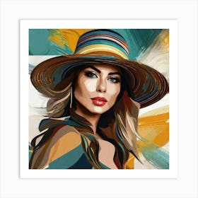 Woman In A Hat 26 Art Print