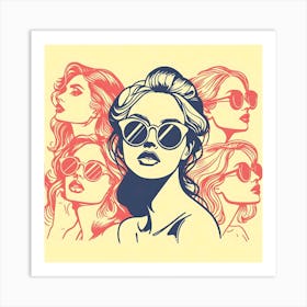 Woman In Sunglasses Art Print