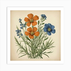 Wildflowers art print Art Print