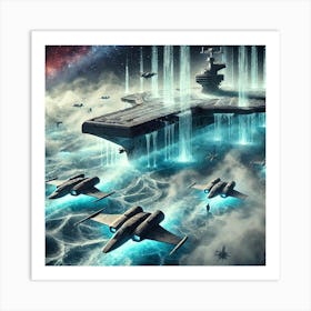 Tempest Class Carrier Cooling Stealth Fields Art Print