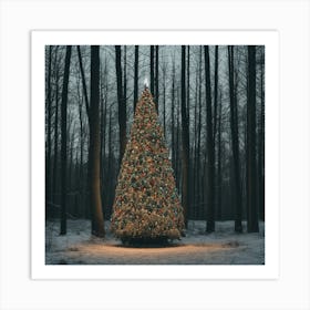 Christmas Tree In The Woods 10 Art Print