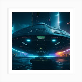 Alien Spaceship Art Print